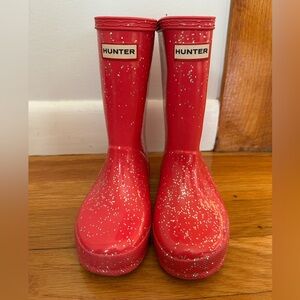 Hunter Kids Sparkly Pink Rain Boots